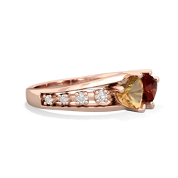 Citrine Heart To Heart 14K Rose Gold ring R3342