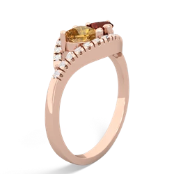 Citrine Mother And Child 14K Rose Gold ring R3010