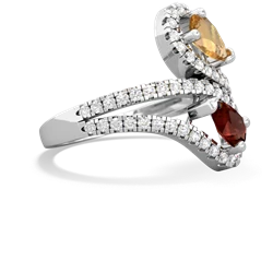 Citrine Diamond Dazzler 14K White Gold ring R3000