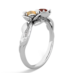 Citrine Rose Garden 14K White Gold ring R5510