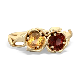 Citrine Rose Garden 14K Yellow Gold ring R5510