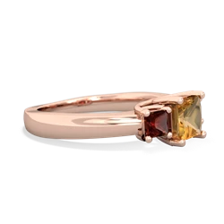 Citrine Three Stone Trellis 14K Rose Gold ring R4015