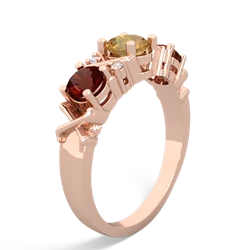 Citrine Hugs And Kisses 14K Rose Gold ring R5016