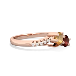 Citrine Infinity Pave Two Stone 14K Rose Gold ring R5285