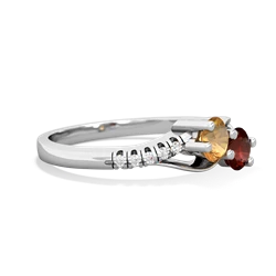 Citrine Infinity Pave Two Stone 14K White Gold ring R5285