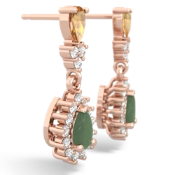 Citrine Halo Pear Dangle 14K Rose Gold earrings E1882