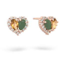 Citrine Halo 14K Rose Gold earrings E7008