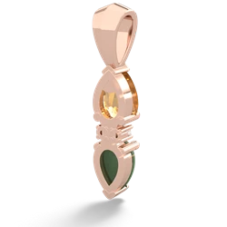 Citrine Bowtie Drop 14K Rose Gold pendant P0865