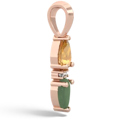 Citrine Bowtie Drop 14K Rose Gold pendant P0865
