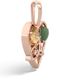 Citrine Celtic Trinity Heart 14K Rose Gold pendant P5331