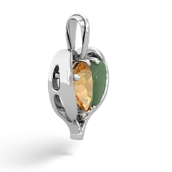 Citrine Two Become One 14K White Gold pendant P5330