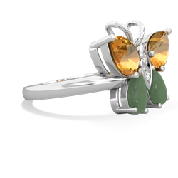 Citrine Butterfly 14K White Gold ring R2215