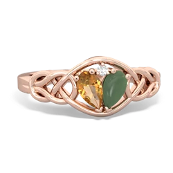 Citrine Celtic Love Knot 14K Rose Gold ring R5420