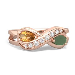 Citrine Diamond Infinity 14K Rose Gold ring R5390