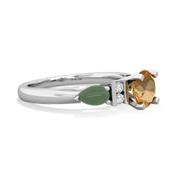Citrine 6Mm Round Eternal Embrace Engagement 14K White Gold ring R2005