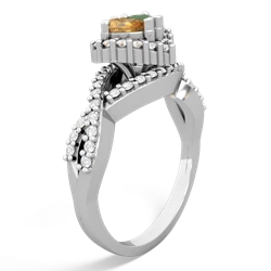 Citrine Diamond Twist 'One Heart' 14K White Gold ring R2640HRT