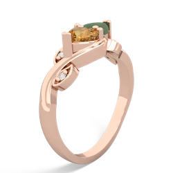 Citrine Floral Elegance 14K Rose Gold ring R5790