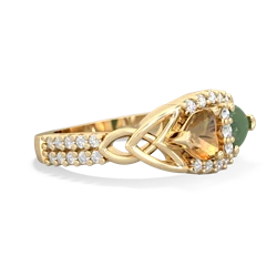 Citrine Sparkling Celtic Knot 14K Yellow Gold ring R2645