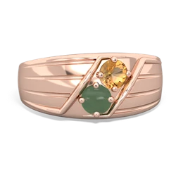 Citrine Men's Streamline 14K Rose Gold ring R0460