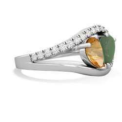 Citrine Nestled Heart Keepsake 14K White Gold ring R5650