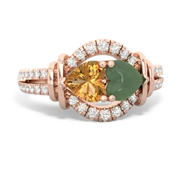 Citrine Art-Deco Keepsake 14K Rose Gold ring R5630