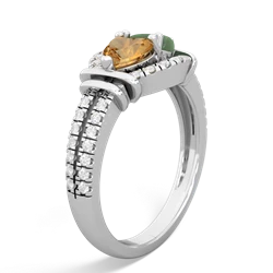 Citrine Art-Deco Keepsake 14K White Gold ring R5630