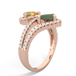 Citrine Diamond Dazzler 14K Rose Gold ring R3000