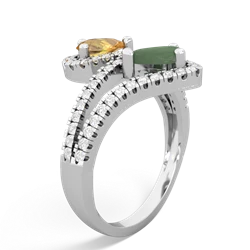 Citrine Diamond Dazzler 14K White Gold ring R3000