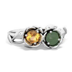 Citrine Rose Garden 14K White Gold ring R5510