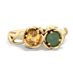 Citrine Rose Garden 14K Yellow Gold ring R5510