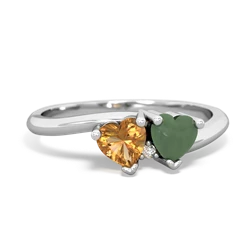 Citrine Sweethearts 14K White Gold ring R5260