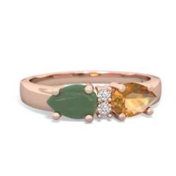 Citrine Pear Bowtie 14K Rose Gold ring R0865