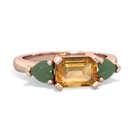 Citrine Three Stone 14K Rose Gold ring R5235