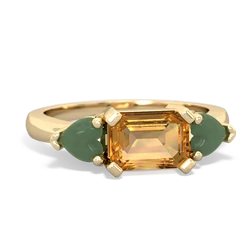 Citrine Three Stone 14K Yellow Gold ring R5235