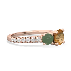 Citrine Pave Trellis 14K Rose Gold ring R5500