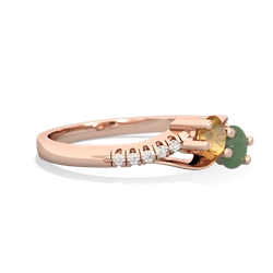 Citrine Infinity Pave Two Stone 14K Rose Gold ring R5285