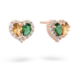 Citrine Halo 14K Rose Gold earrings E7008