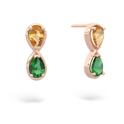 Citrine Infinity 14K Rose Gold earrings E5050