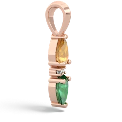 Citrine Bowtie Drop 14K Rose Gold pendant P0865