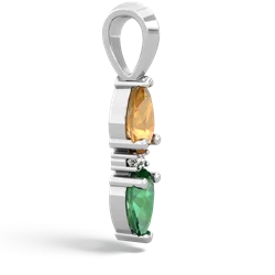 Citrine Bowtie Drop 14K White Gold pendant P0865
