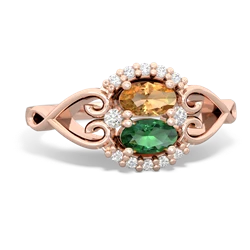 Citrine Love Nest 14K Rose Gold ring R5860