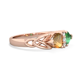 Citrine Celtic Knot Double Heart 14K Rose Gold ring R5040