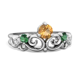 Citrine Crown Keepsake 14K White Gold ring R5740