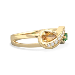 Citrine Diamond Infinity 14K Yellow Gold ring R5390