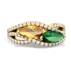 Citrine Diamond Rivers 14K Yellow Gold ring R3070