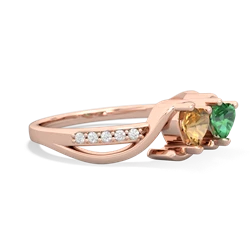 Citrine Side By Side 14K Rose Gold ring R3090