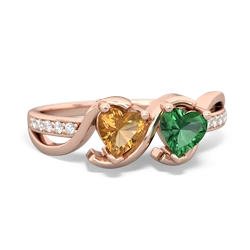 Citrine Side By Side 14K Rose Gold ring R3090