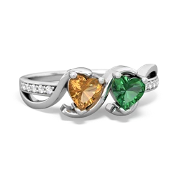 Citrine Side By Side 14K White Gold ring R3090