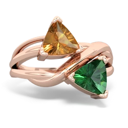 Citrine Split Band Swirl 14K Rose Gold ring R2341