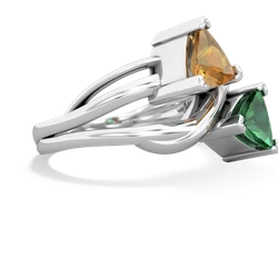 Citrine Split Band Swirl 14K White Gold ring R2341